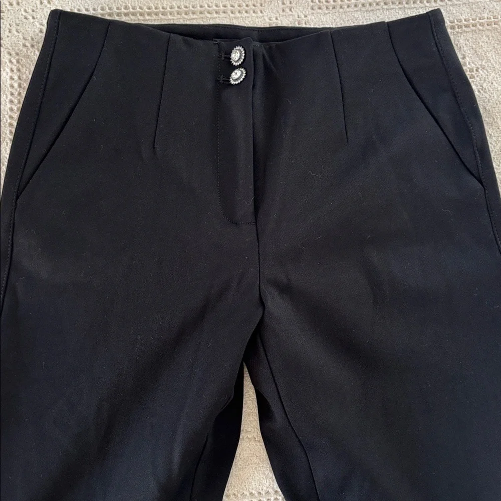 WHBM Black Stretch Extra High-Rise Slim Boot Trouser Size 6P NWT‎